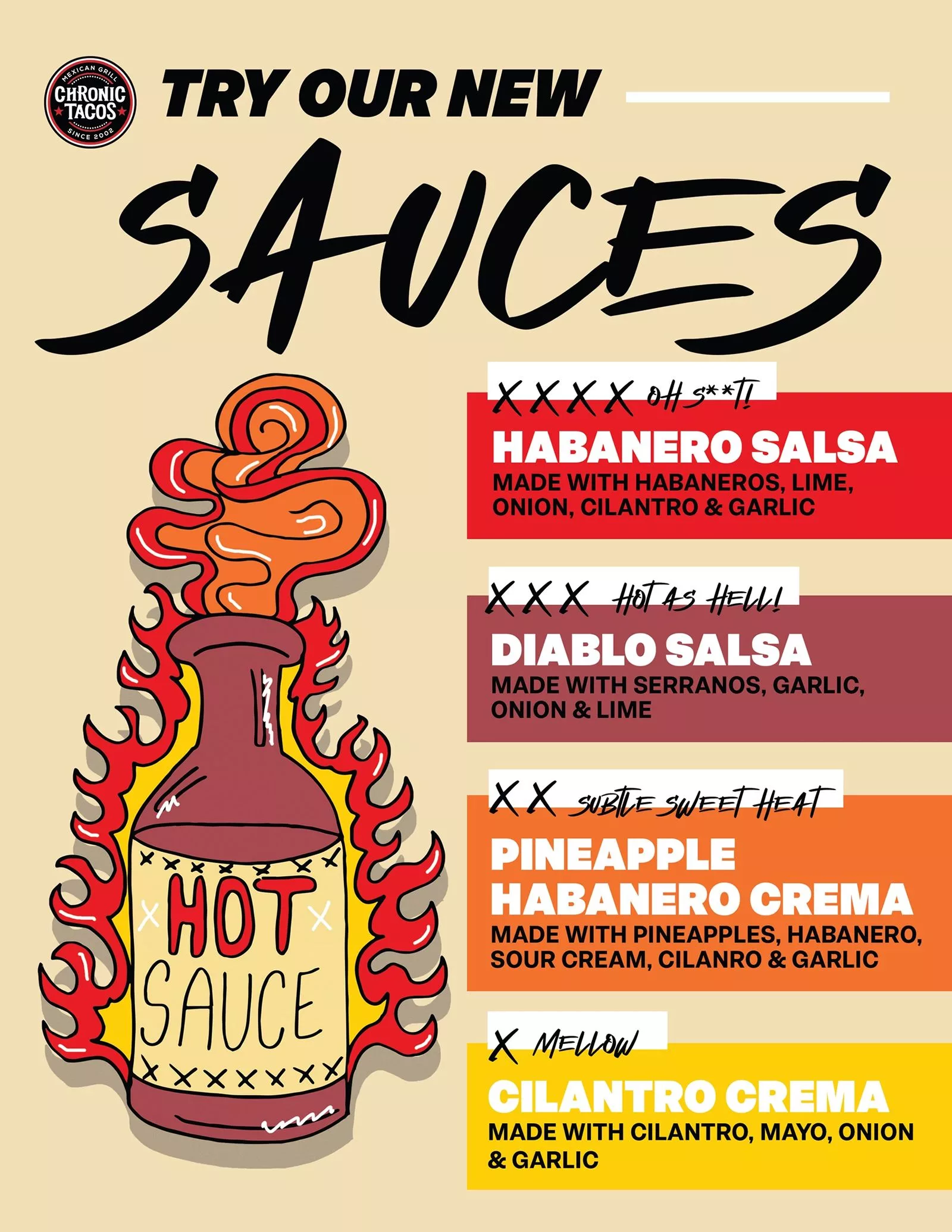 Chronic Tacos Unveils Fiery Flavors with Exciting Sauce Lineup jpg