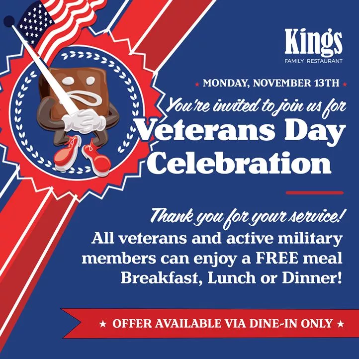 Kings Family Restaurant Will Be Celebrating Veterans Day Monday November jpeg