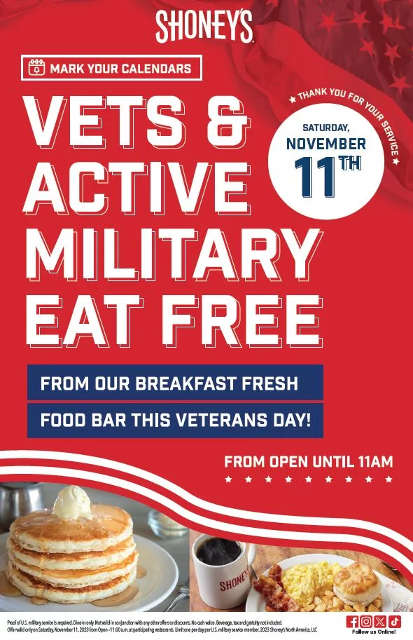 Shoneys Set To Express Its Deepest Gratitude for Veterans and jpeg